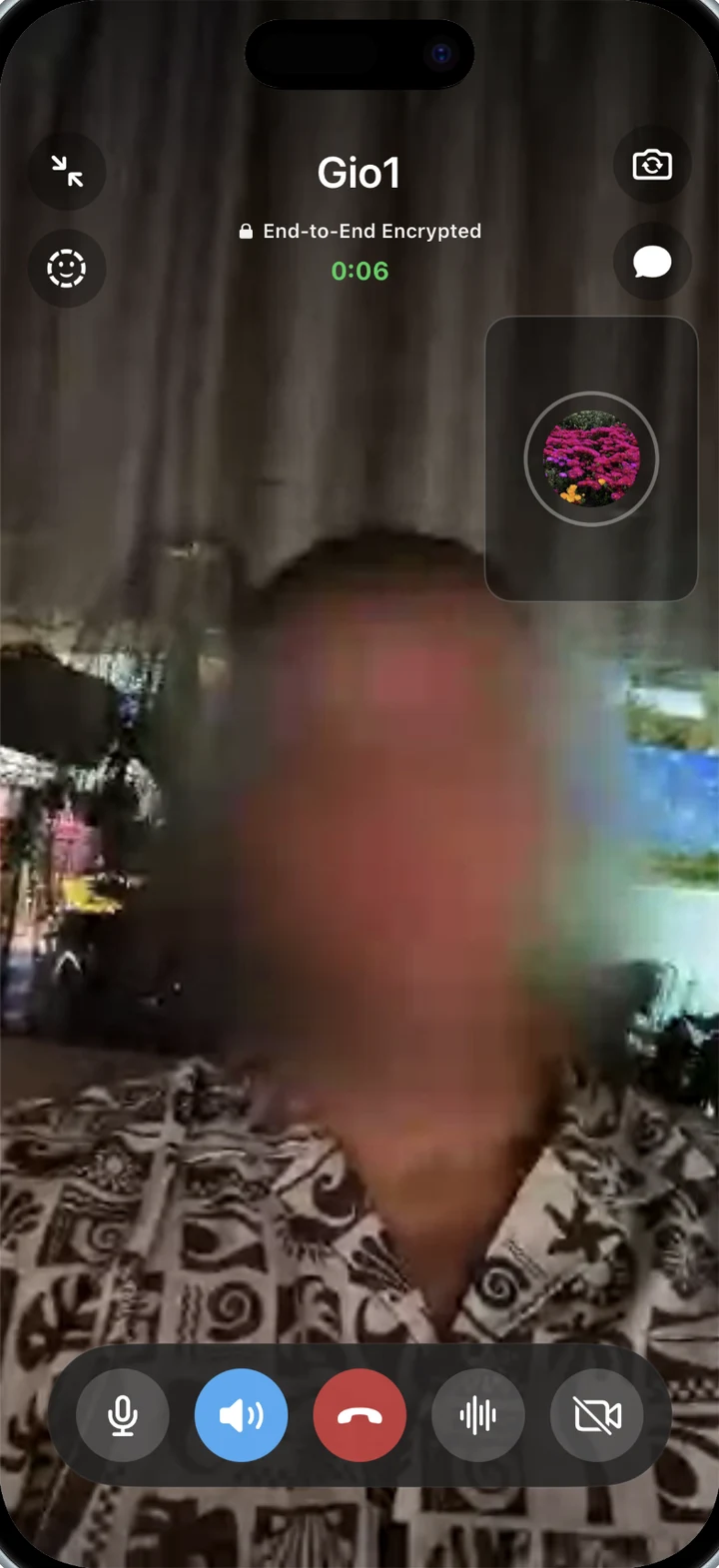 An encrypted Brrro video call